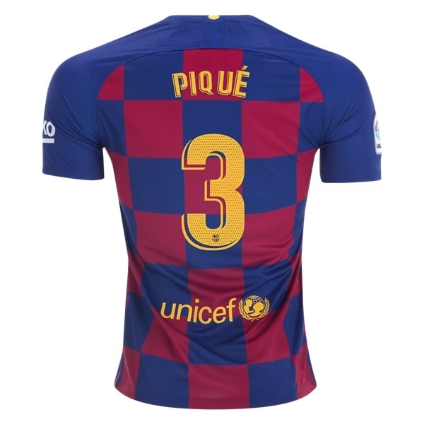 Camiseta Barcelona NO.3 Pique 1ª 2019 2020 Azul Rojo